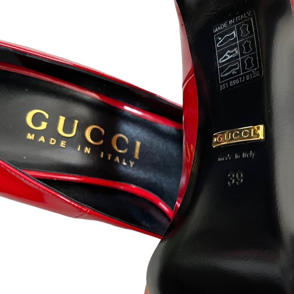⛔️ SOLD ⛔️ NEW Gucci Women's Priscilla Patent Leather Pointed-Toe Pumps 39 Red - Picture 9 of 13